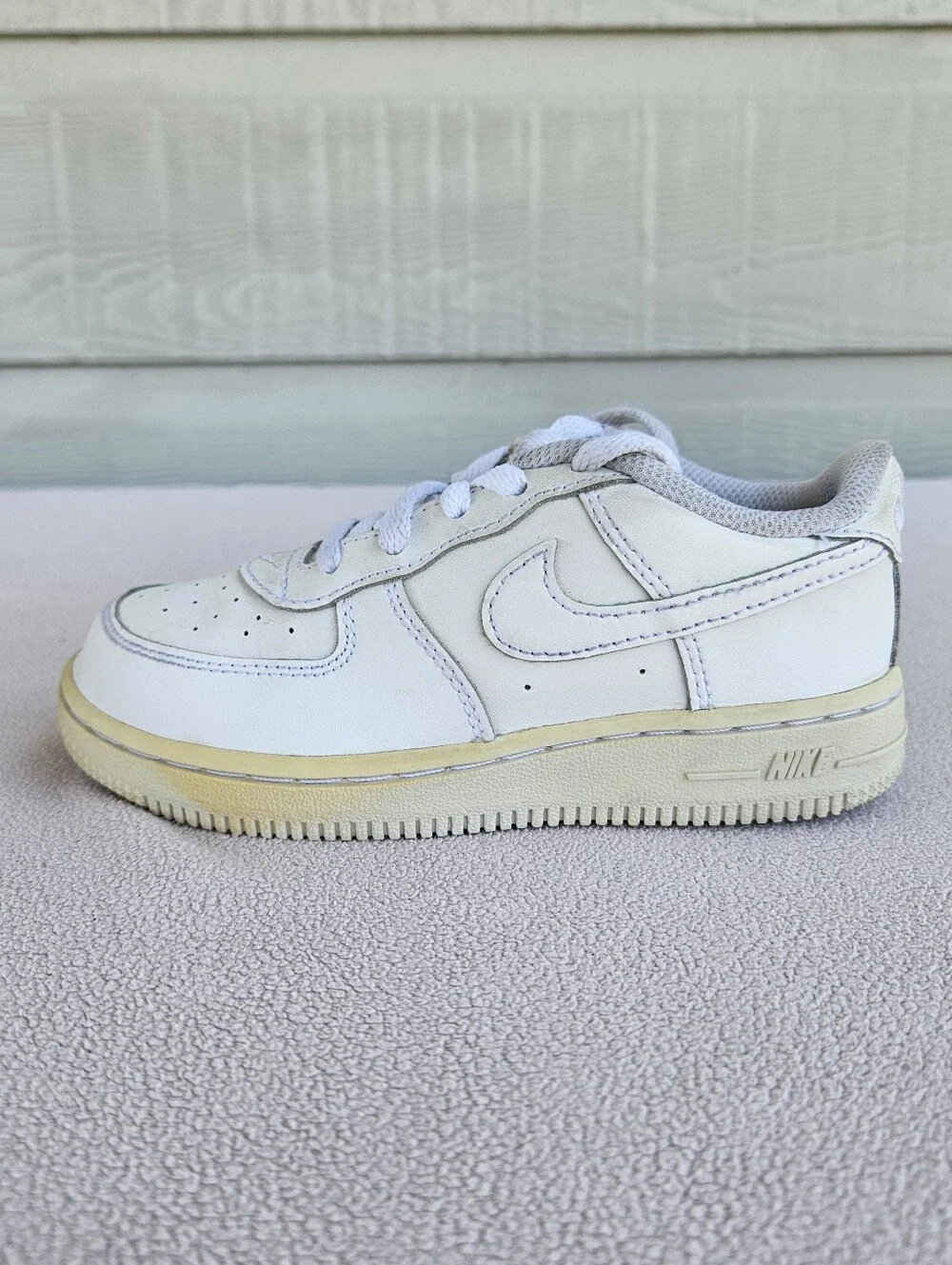 Nike Air Force 1 AF1 Low Triple White Toddler SZ 10C Leather Tie 314194-117